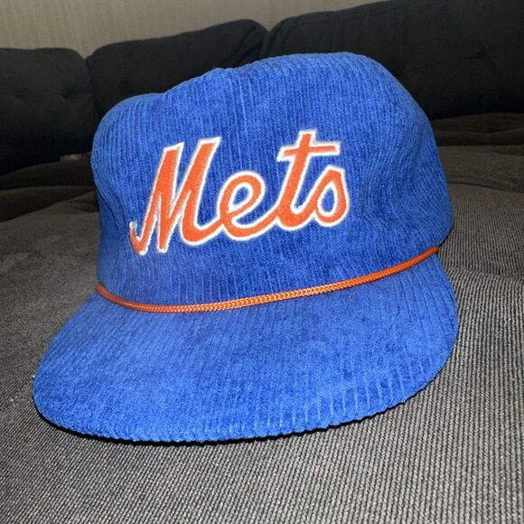 VTG 90s NEW YORK METS CORDUROY SNAPBACK HAT BDA SPORTS STARTER CORD - Picture 2 of 8